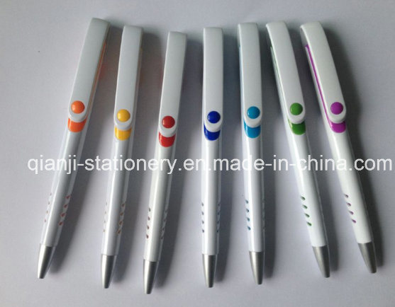 Pretty White Plastic Promotional Pen with Logo (P1001A)