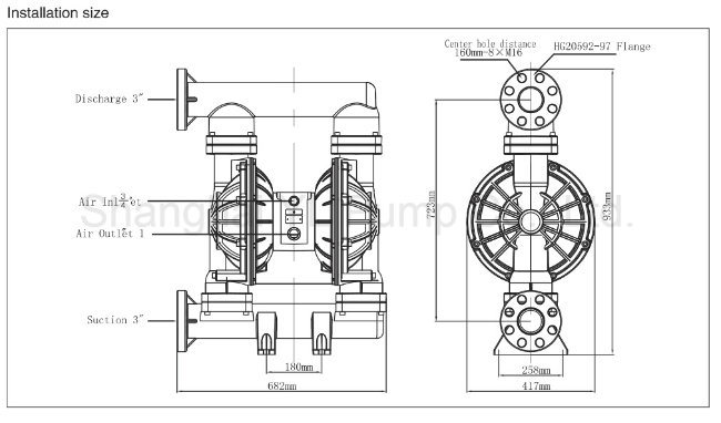 High Quality 3 Inch Safety Air Membrane Pump for Food