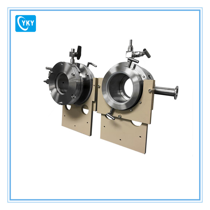 Hinged Vacuum Sealing Assembly with Flange Support for 101 mm Dia Tube Furnace