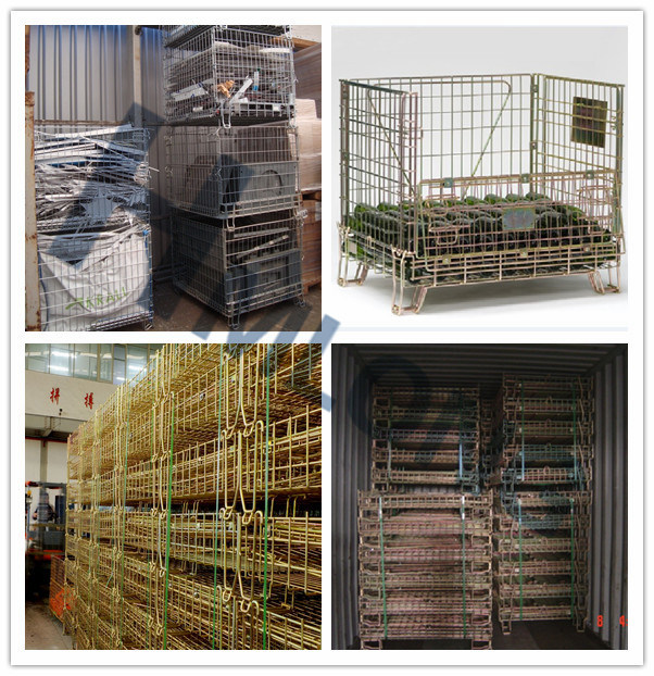 Warehouse Welded Stackable Steel Storage Roll Wire Cage