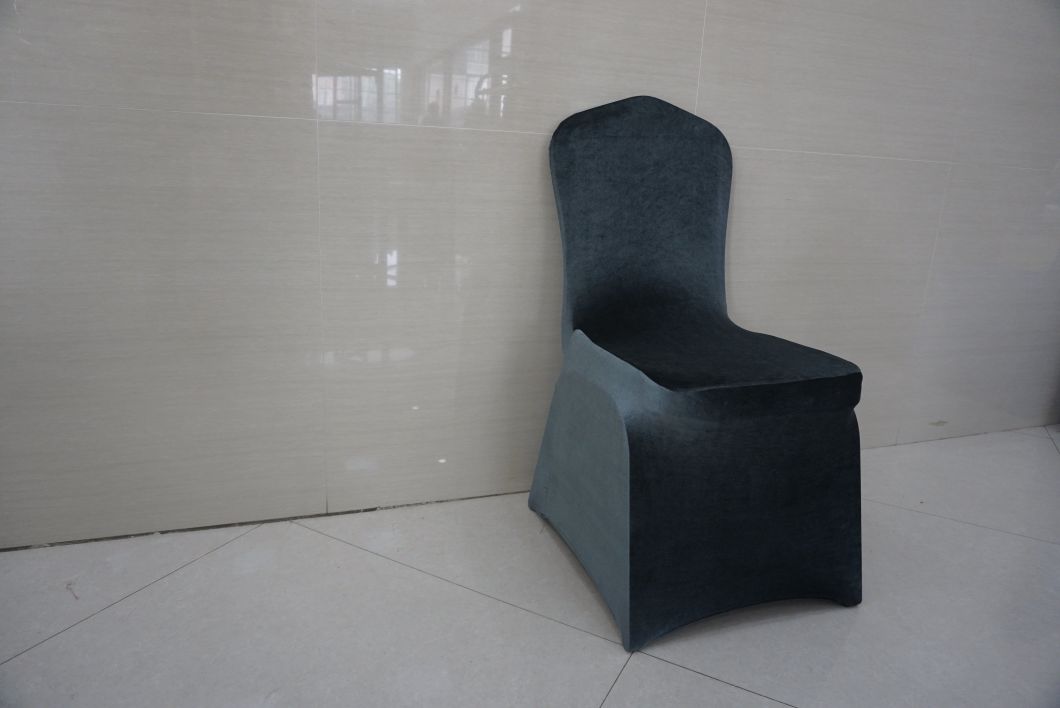 Low Price Artistic Grey Fabric Lint Cover for Dining Banquet Chair for Living Room/Restaurant/Hotel Banquet Hall