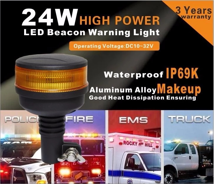 Rotating Beacon Lights Amber Flashing Rotating Warning Light LED Beacon Light Waterproof IP69K