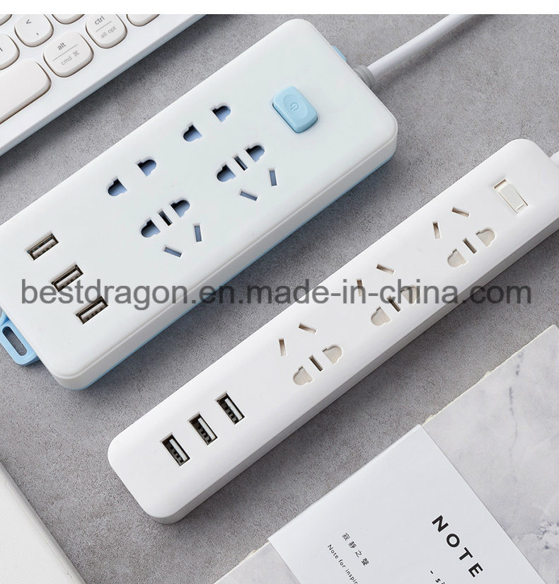 220V Type 3 Outlet with Dual USB 1.8m 6FT Remote Control WiFi Socket Smart Power Strip