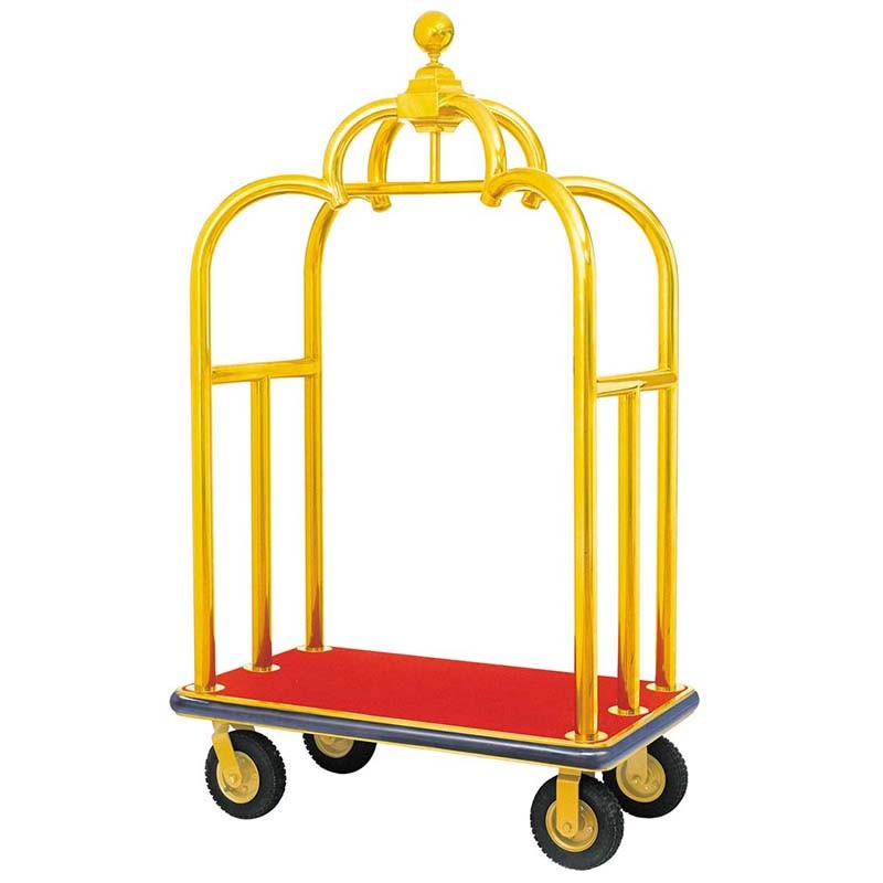 Stainless steel Hotel Luxury Trolley 8 Pneumatic Wheels