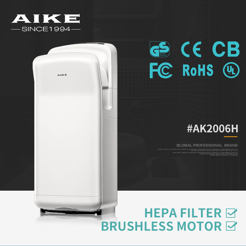 Bathroom No Touch ABS Plastic Electric Fast Jet Air Hand Dryer in Lower Power Energy (AK2006H)