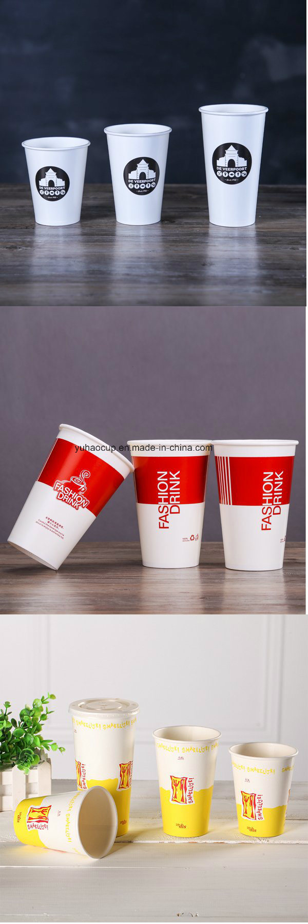 2017 Multi Size Disposable Cold Paper Cup with 12oz, 16oz, 20oz