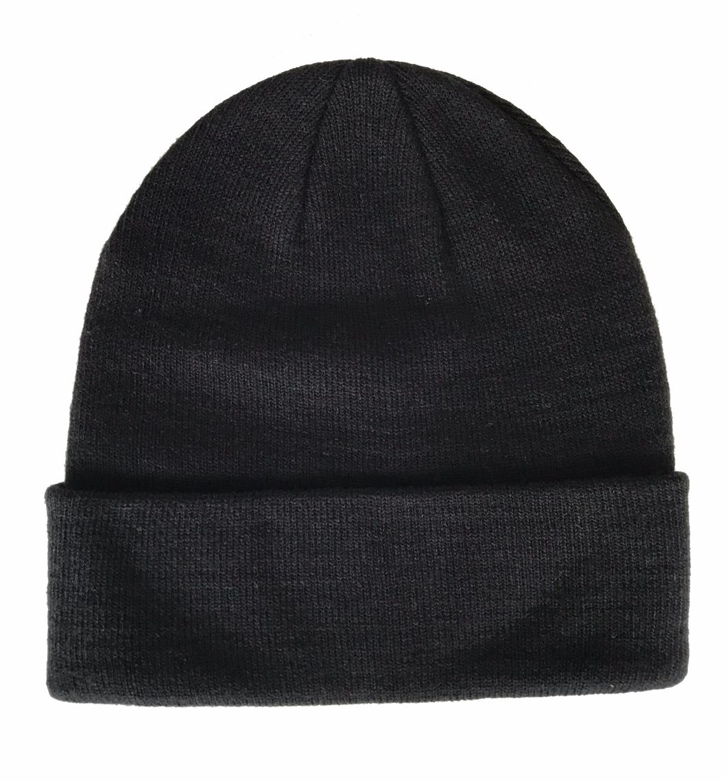 Fashion Acrylic Beanie Hat in Black Colour Custom Beanie