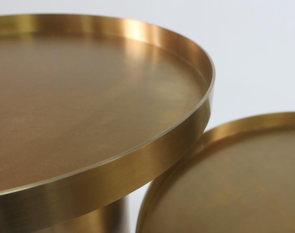 Classic Design Golden Stainless Steel Round Coffee Table