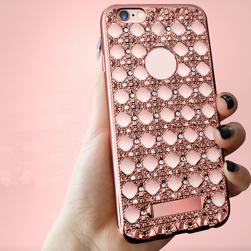 Electroplate Bling Diamond Pattern TPU Case for iPhone6 6s