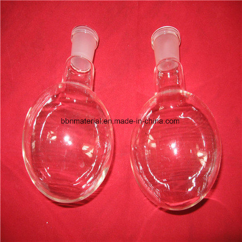 Two Necks Quartz Glass Flask Bottom Round 25ml and 50ml