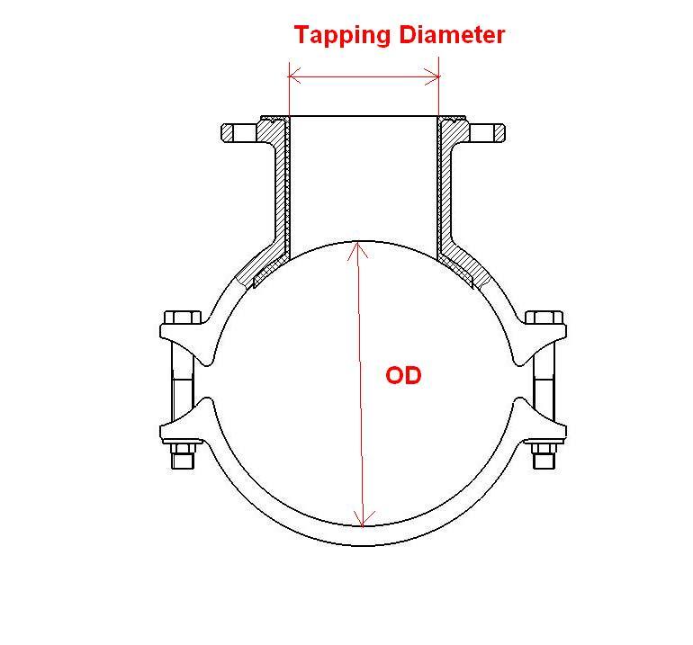 Tapping Saddle, Hottap Saddle, Tapping Tee P315X500