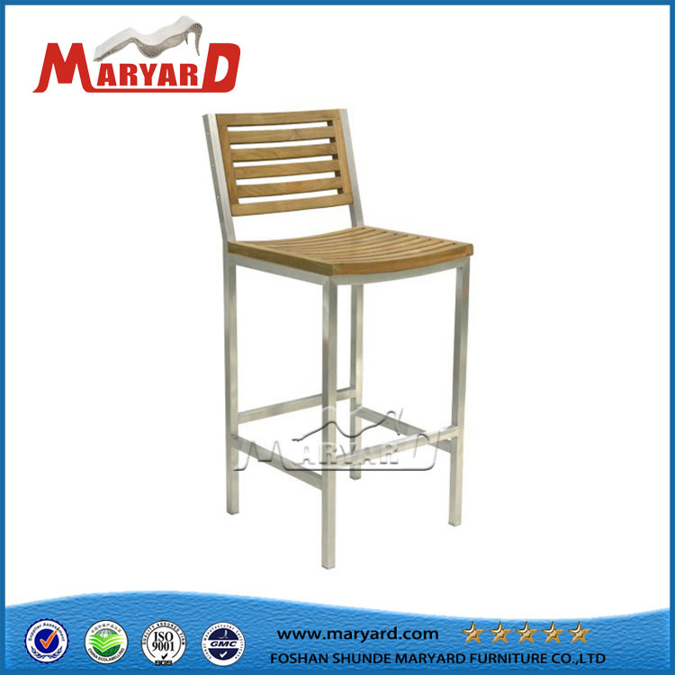 Modern Juice Metal Frame Wood Top High Bar Stool Chair