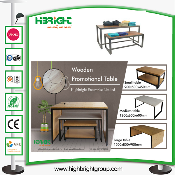 3 Tier Promotional Wooden Table for Clothes