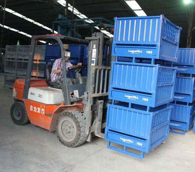 Metal Container Heavy Duty Stackable Wire Mesh Pallet Cage /Pallet Rack