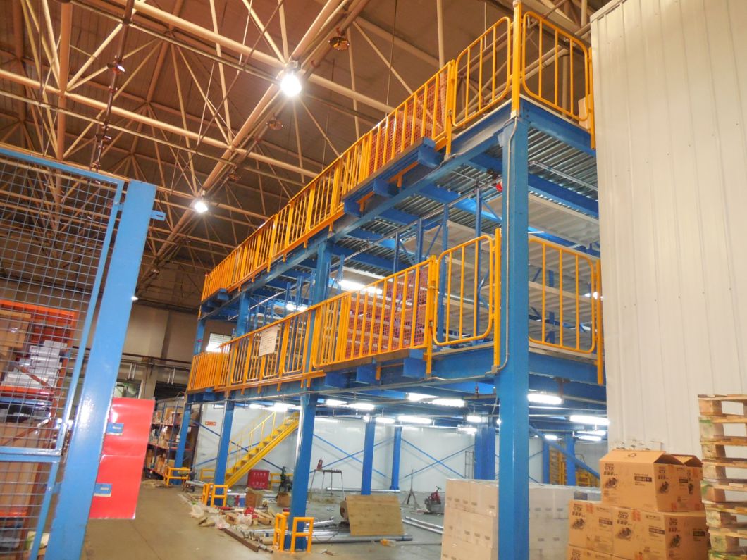 Steel Structure Mezzanine Floor Platform for Industrial Warehouse Storage