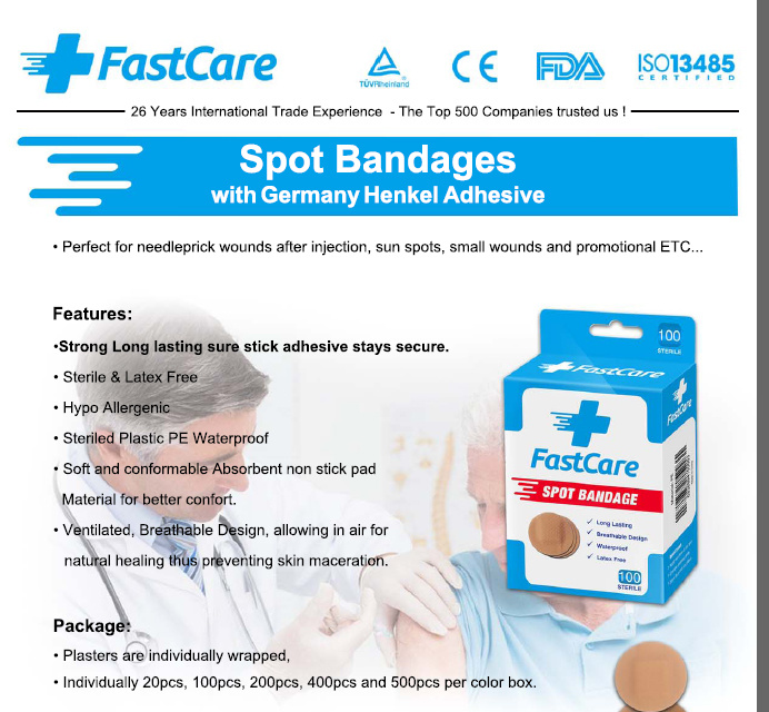 Elastic Circular Spot Bandage in Color Box