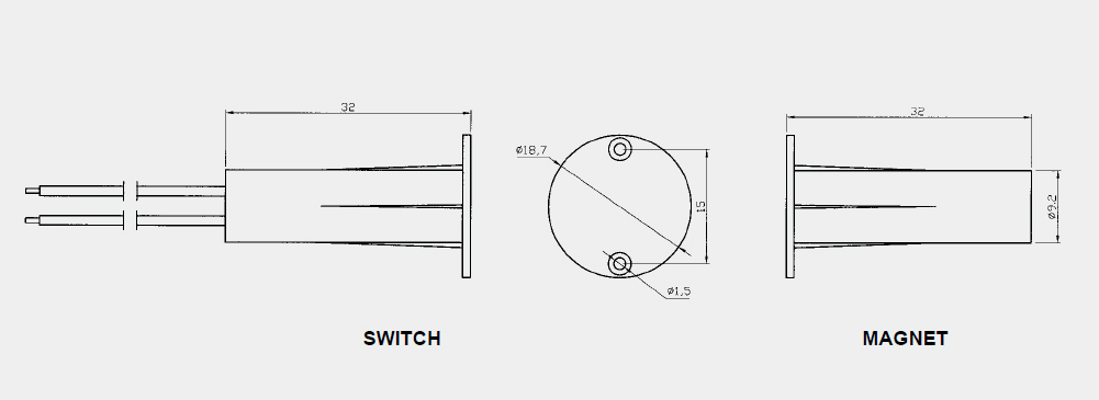 Mounted Magnetic Door Electric Contact Reed Switch (BR-1019)