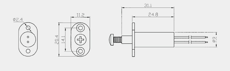 Sentek Plunger Magnetic Switch/Electric Door or Window Contacts Br-1051FT