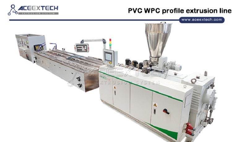 Plastic PVC PE PP WPC Wood Plastic Composite Window/Decking/Ceiling/Baseboard/Concrete/Building Profile Extrusion Making Extruder Extruding Production Machine