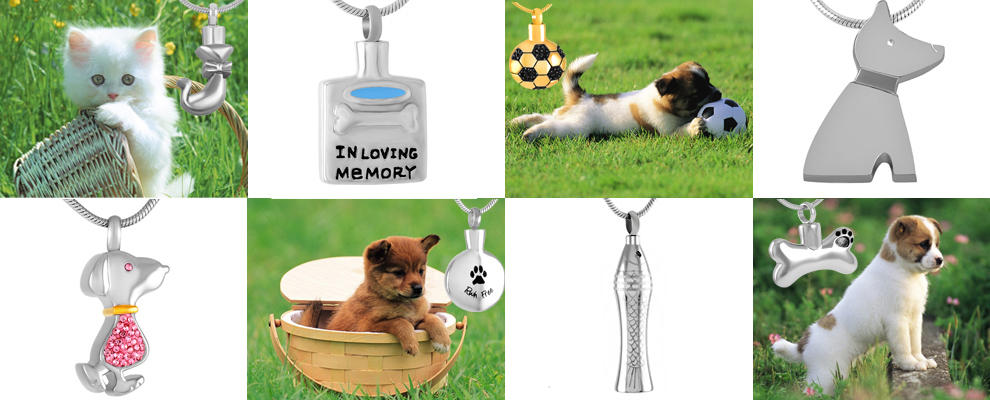 Dog Cremation Memorial Jewelry Pet Funeral Souvenirs Urn Necklace