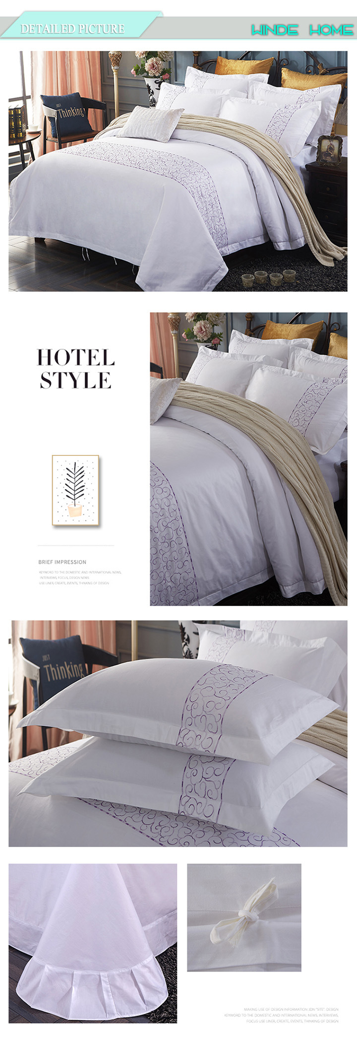 High Quality Prefessional Manufacture 100% Cotton Hotel Bed Sheets Sets