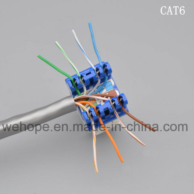 High Performance 180 Degree RJ45 CAT6 Female Keystone Jack