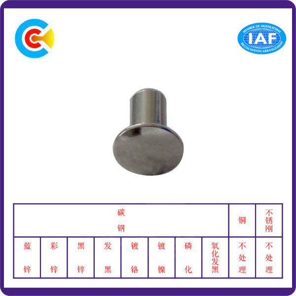 DIN/ANSI/BS/JIS Carbon-Steel/Stainless-Steel Semi-Round Head Rivets