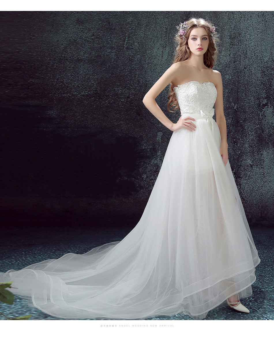 Cheap Short Front Long Back Bridal Wedding Dress PLD3203