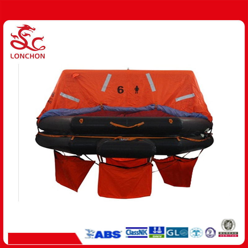 Marine Lifesaving Man Throw Overboard Inflatable Raft for 6persons