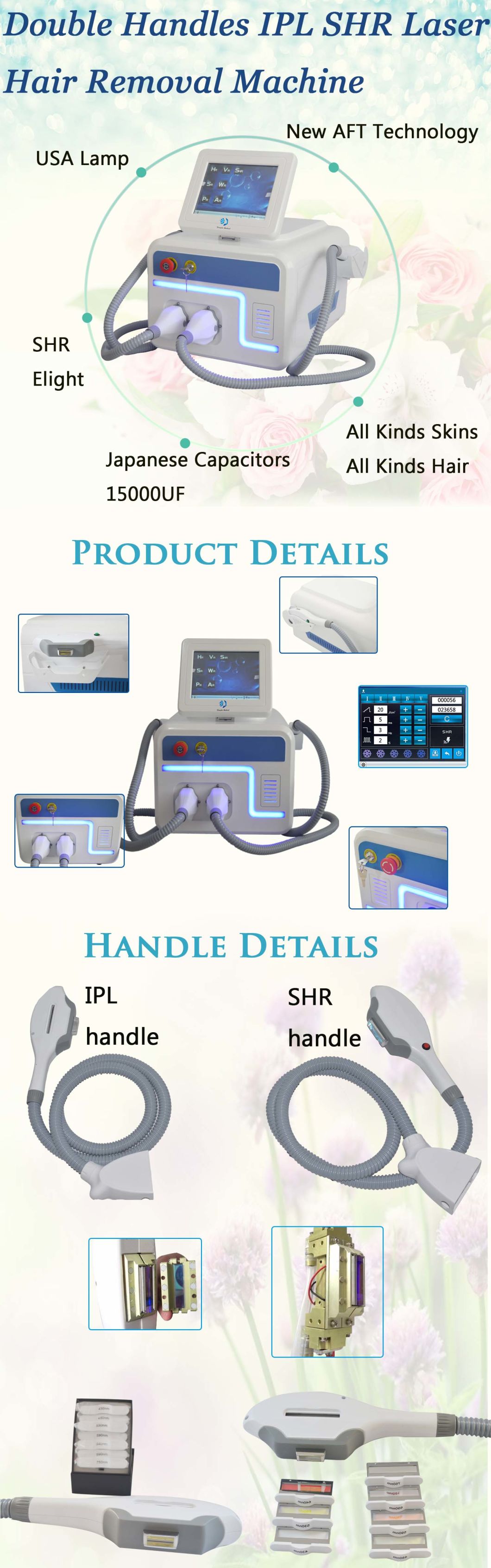 Hot Sell Multifunctional IPL Opt Shr E-Light Hair Removal