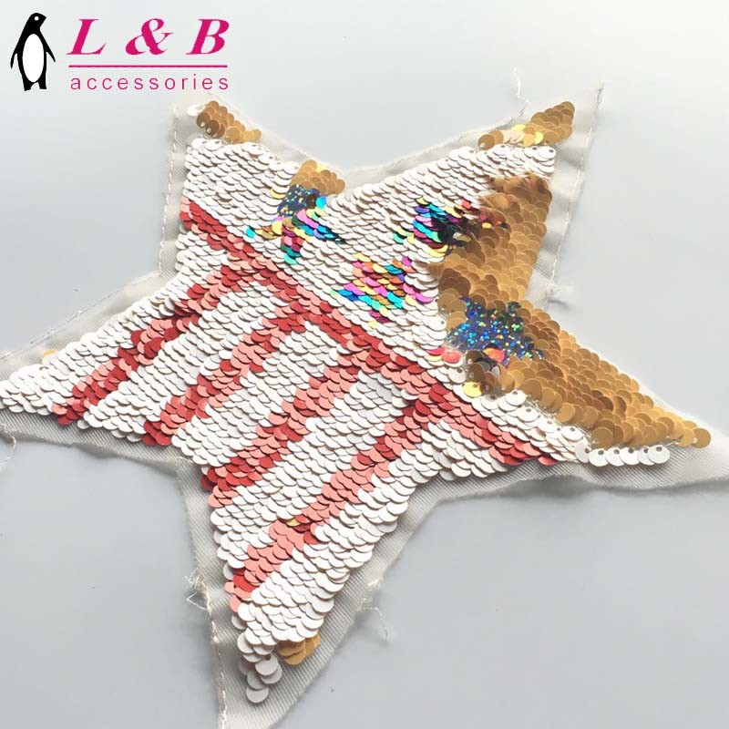 Embroidery Both Finish Reversible Small Sequin Patch for Decorative