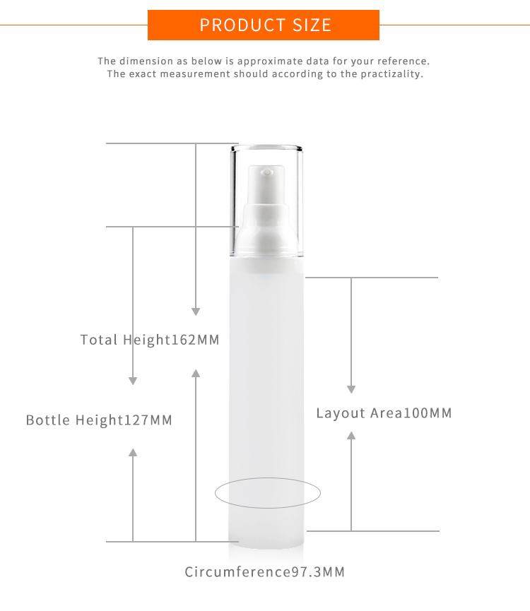 PP Airless Bottle for Emulsion Lotion Essence