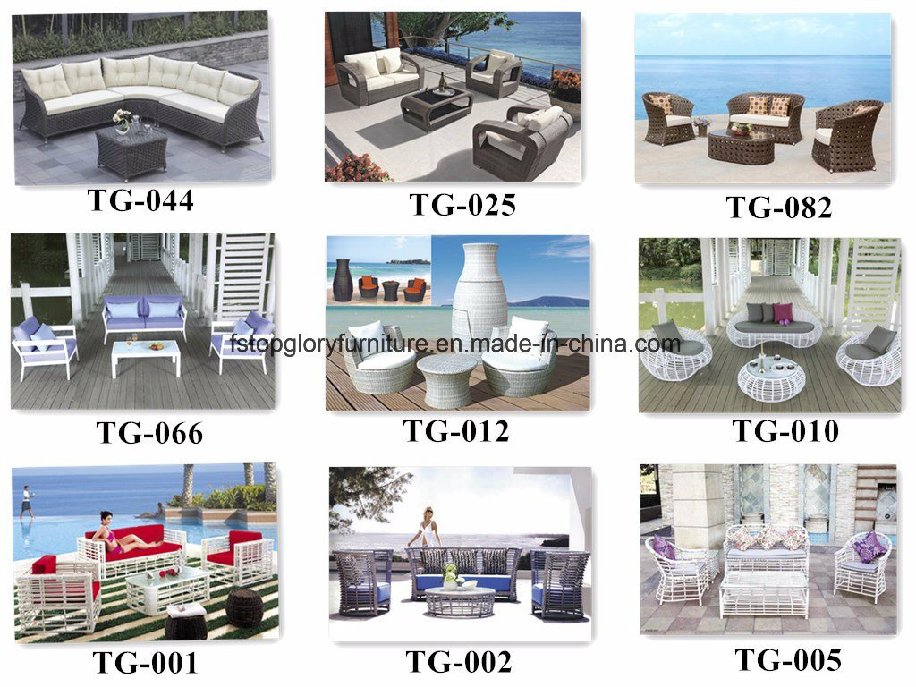 Modern Outdoor Furniture Rattan Garden Wicker Sunbed (TGLU-06)