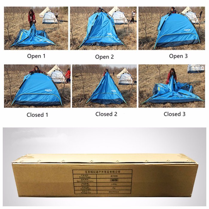 3-4 Person Double Layer Dual Doors Outdoor Camping Tent Four Season Family Tents for Adventure Tent
