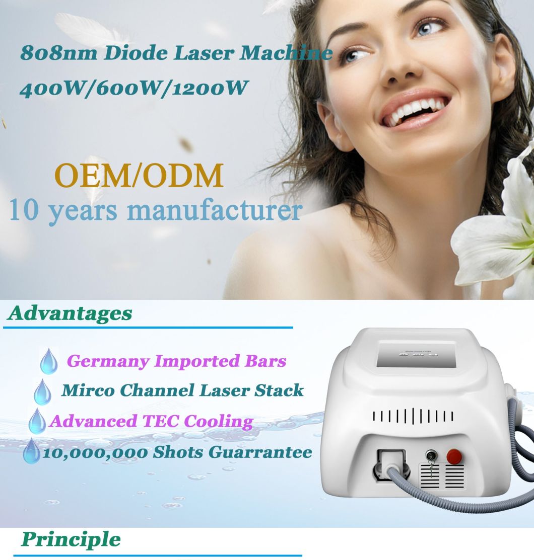 Portable Beauty Equipment 808nm Diode Laser Machine for Hair Epilation