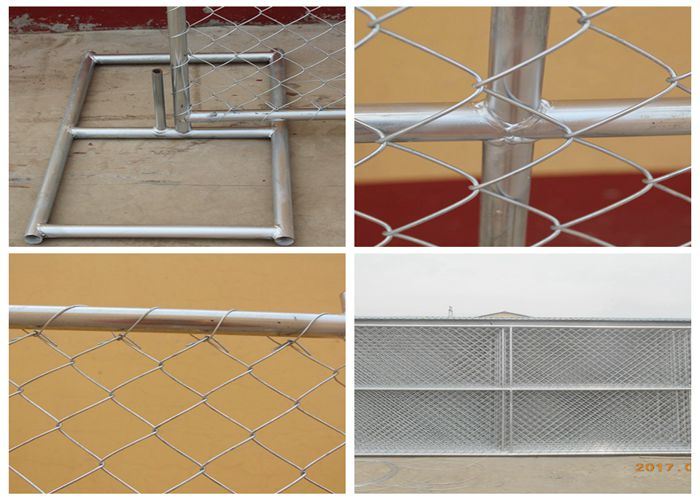 Galvanized 33.4mm Frame Tube Temporary Chain Link Fence