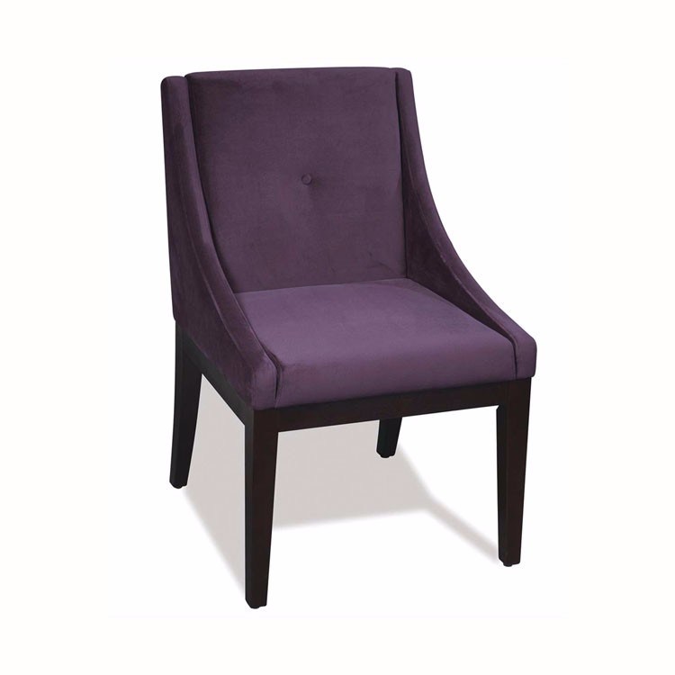 Purple Fabric Modern Lounge Dining Chair for Restaurantrs