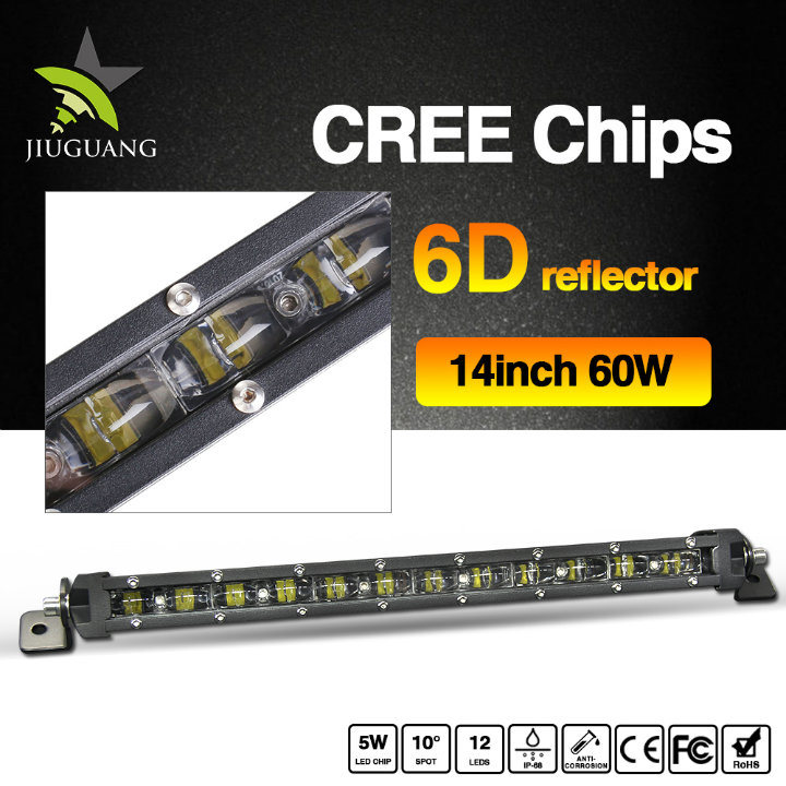 Ce RoHS 6D 12volt Single Row Super Slim 14 Inch LED Light Bar for Offroad