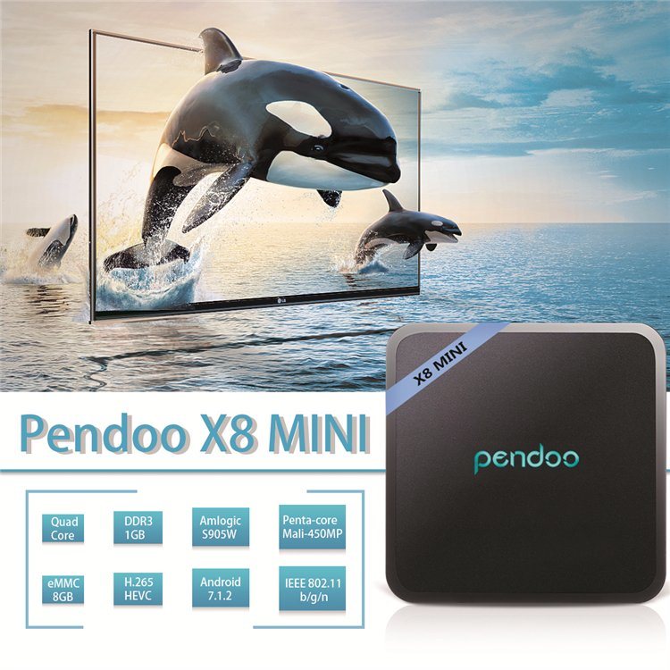 Smart TV Box Pendoo Mini X8 S905W 1g 8g Kd Player Fully Loaded Smart Android Camera Android TV Box Android 7.1