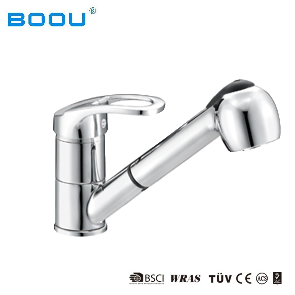 (8115-8) Boou Brass/Zinc Long Spout Pull out Kitchen Faucet Luxury Faucet for Kitchen