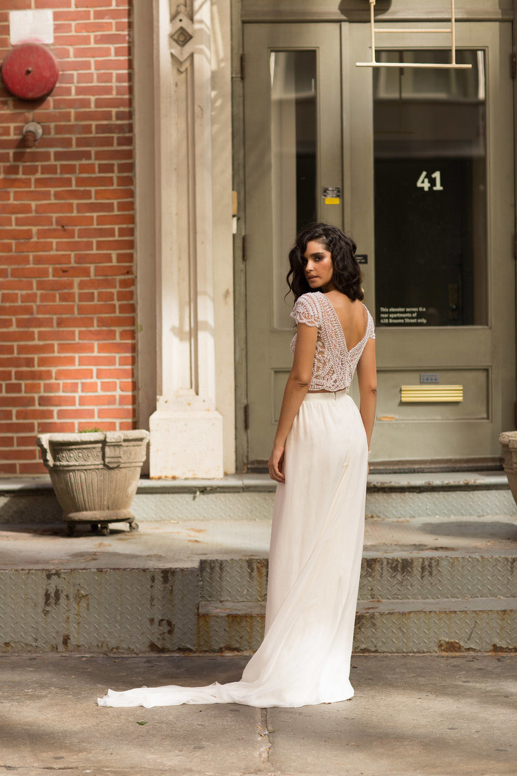 Amelie Rocky 2018 Bridal Beach Chiffon Beaded Wedding Dress