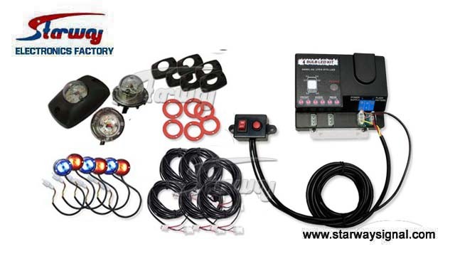 Warning 6 Head Strobe Tube Kit / LED Hiseaway Strobe Lights (LED347E)