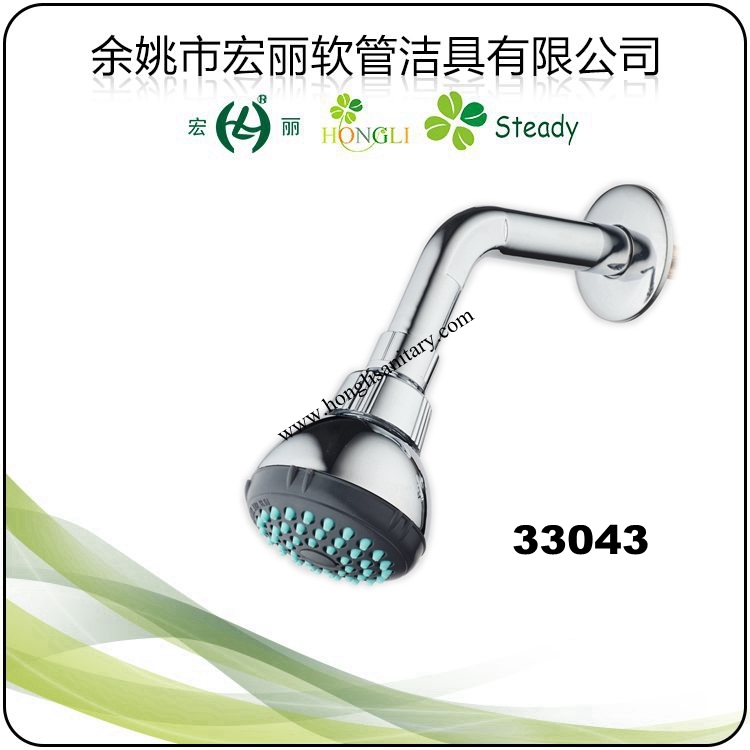 33012 Chrome Plated Shower Head with Stainless Steel Arm