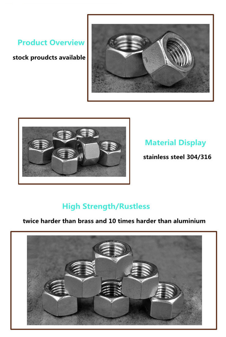 High Quality Stainless Steel 304 M32 A2-70 Heavy Hex Nut