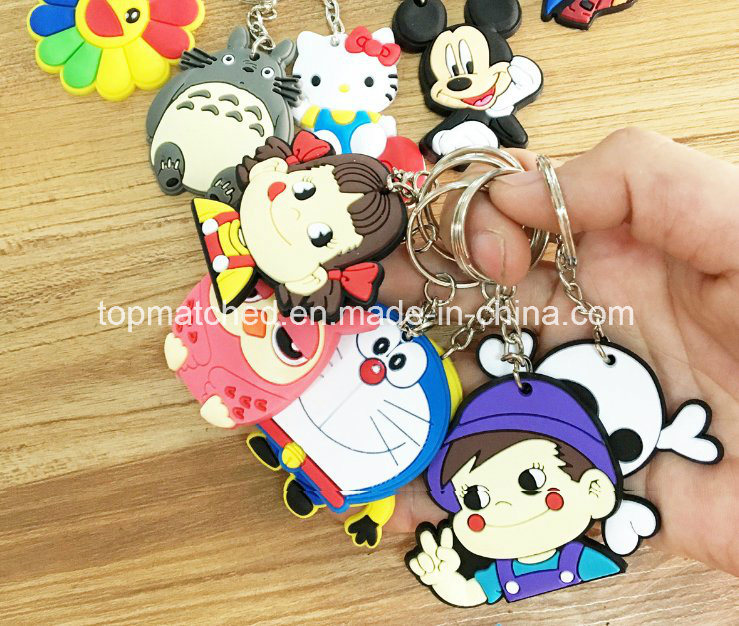 Custom Rubber Keychain, Cartoon Design Promotion Gift Silicone Keychain