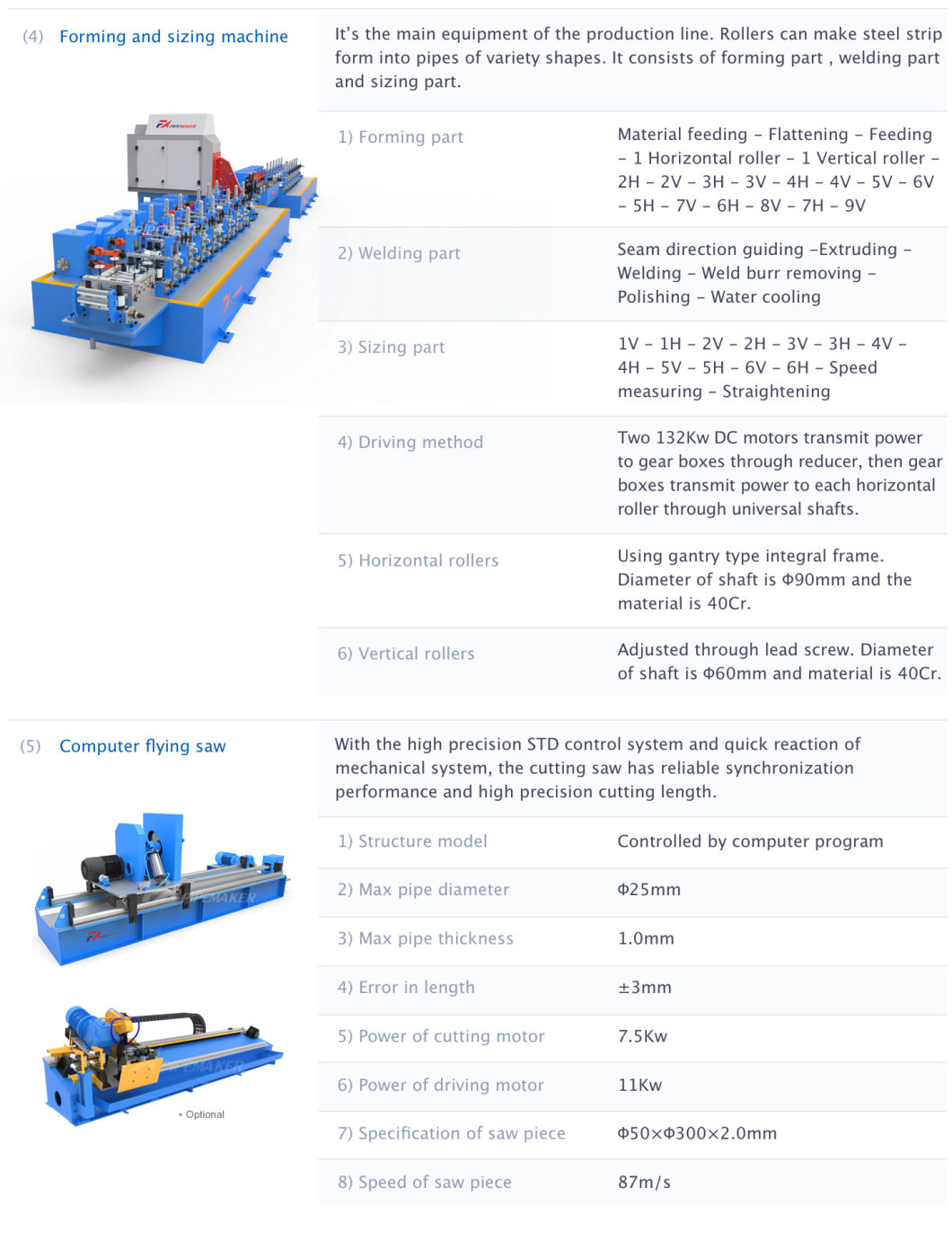 Fx89 Hf Welded Steel Tube Mill Straight Welded Pipe Making Machine