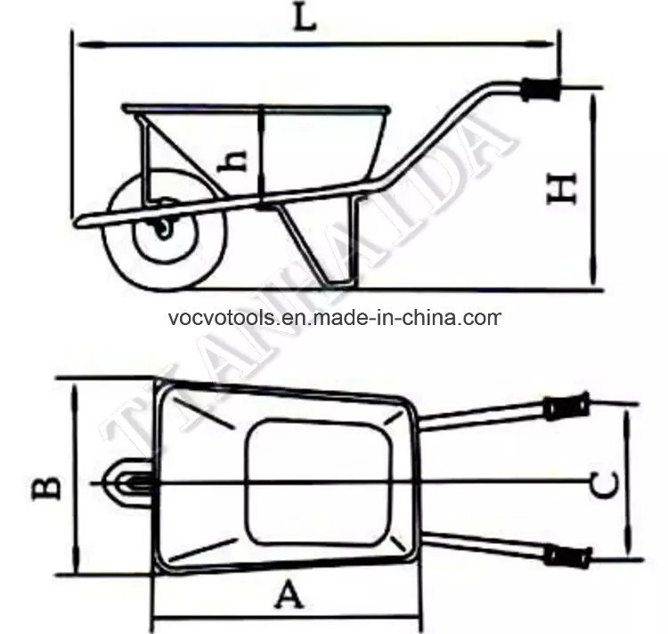 Wb9604 Wooden Handle Building Construction Wheelbarrow