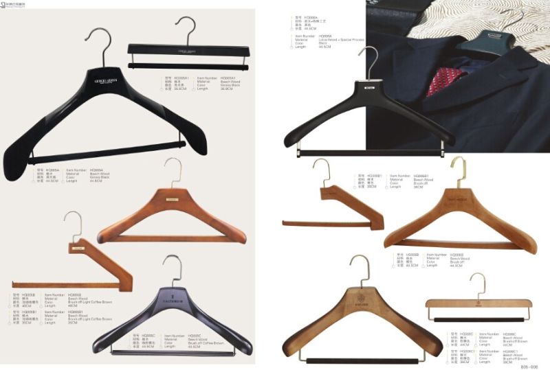 Hotel Luxury Suit Wooden Hangers with Bar