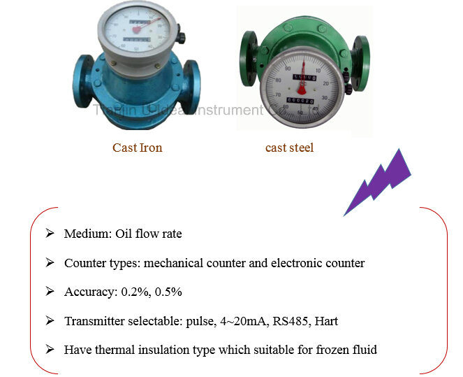 Diesel Flow Measuring Oval Gear Type Mechanical Flow Meter