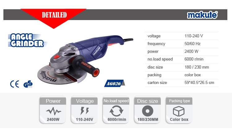 Makute High Quality 2400W Angle Grinder (AG026)